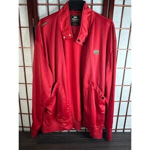 Akademiks jacket XL mens streetwear hip hop zip up collared "storm Riders" red